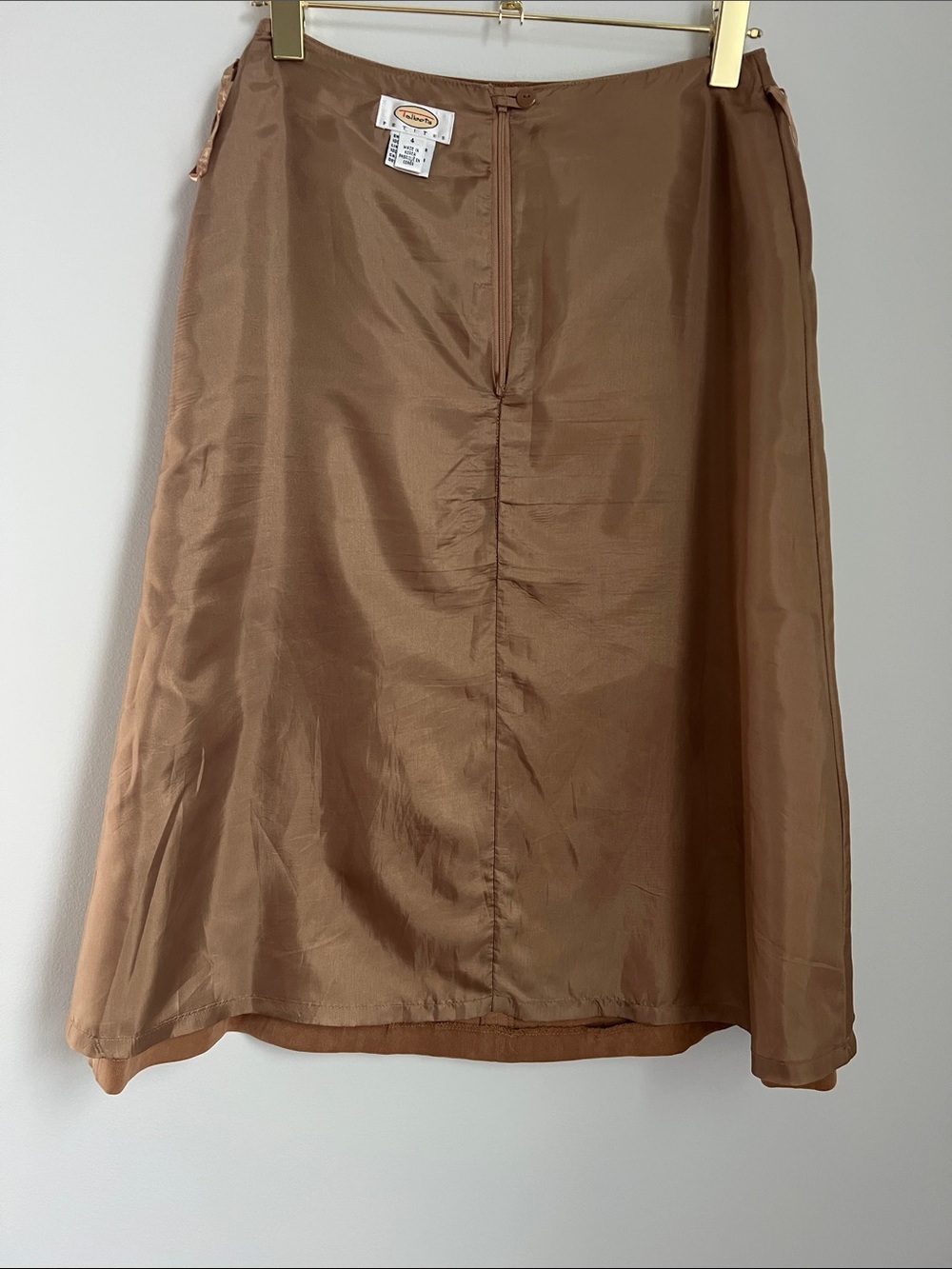 Talbots | Petites Camel Brown A-Line Faux Suede Skirt Size 4 - Picture 10 of 16